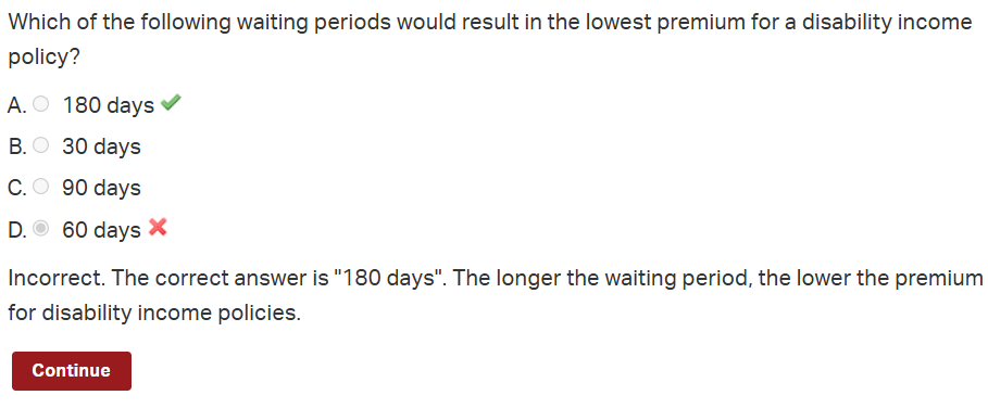 <p>Waiting period for lowest premium</p>