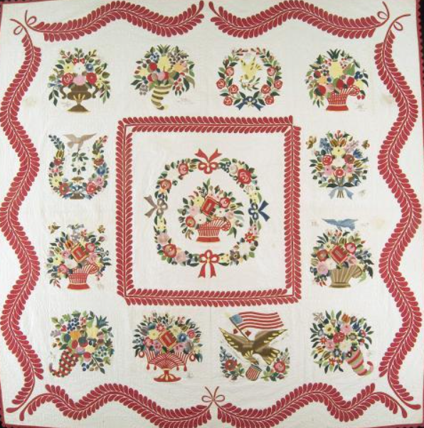 <p>Mary Simon & others, <em>Baltimore Album Quilt</em> (1847)</p>