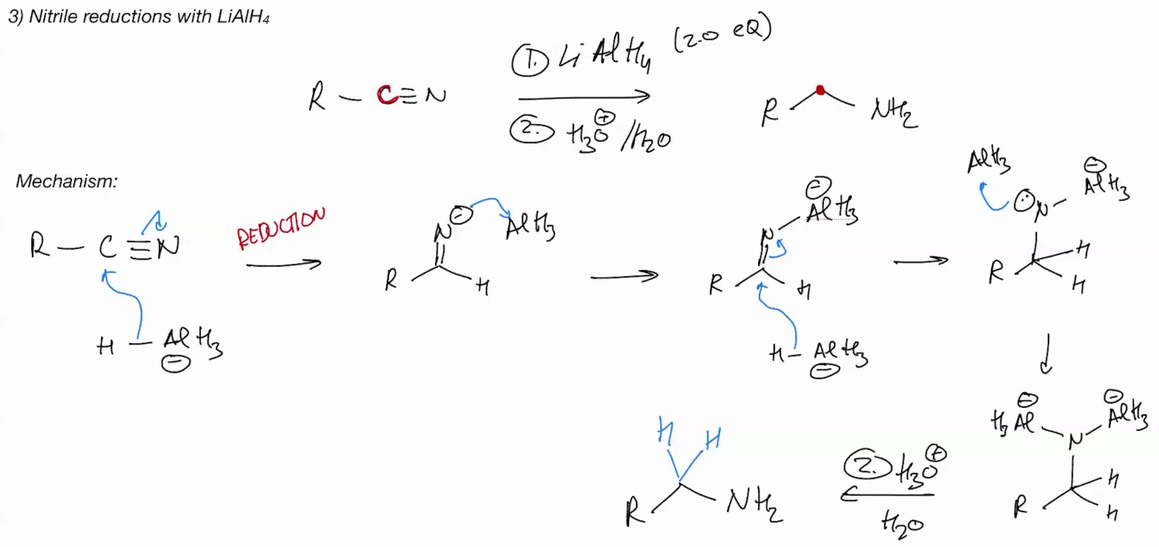 <p>Nitrile reduction to a primary amine</p>
