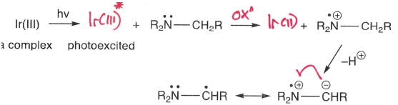 <p>Using an Ir(III)* photoexcited complex with 2 unpaired electrons.</p>