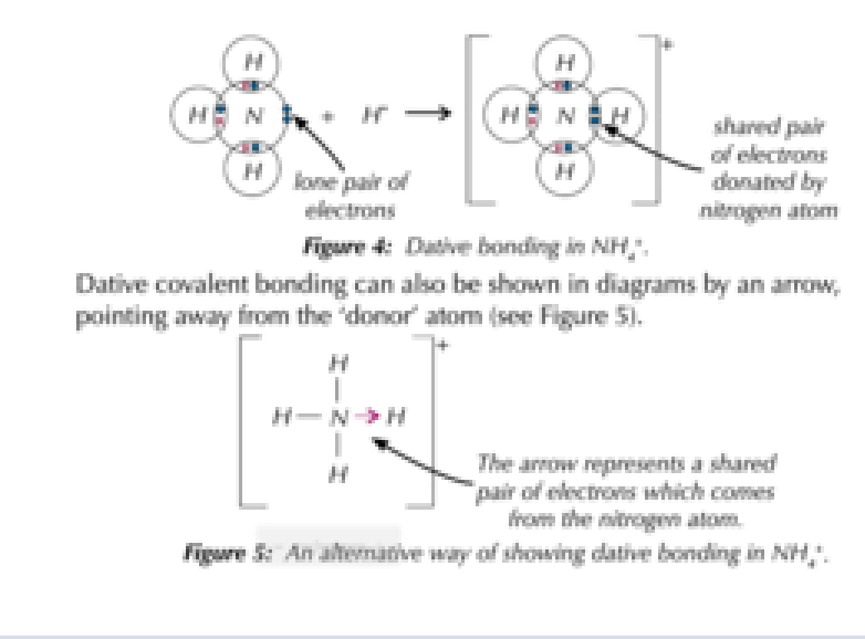 <p>- A covalent bond formed when one atom shares 2 of its electrons with another atom that is electron deficient. - It is often drawn as an arrow, or a pair of either dots/crosses</p>