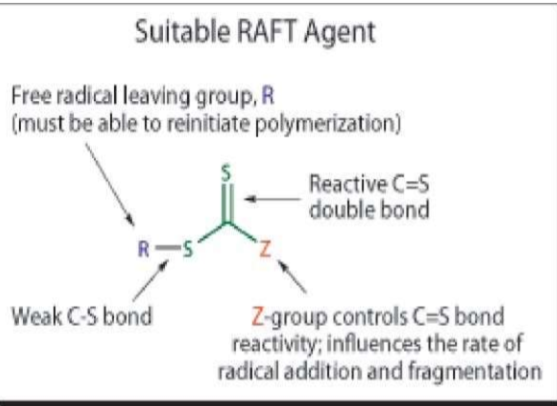 <p>what are three main suitable RAFT agents</p>