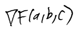 <p>Relationship between the gradient of a function of three variables and the level surface</p>