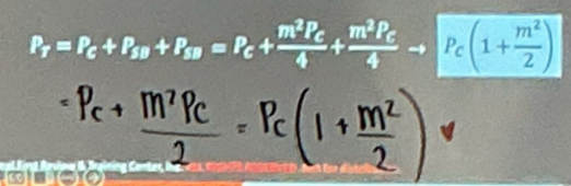 <p>P = Pc(1+m²/2)</p>