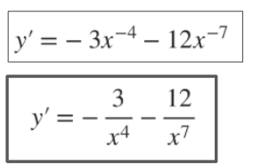 <p>keep other values in the numerator/denominator, only moves the x’s and exponents </p>
