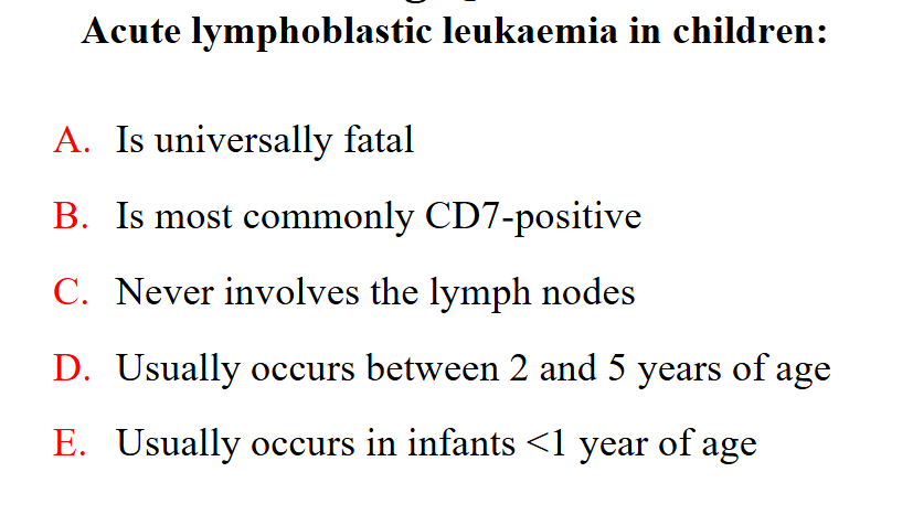 <p>Acute lymphoblastic leukaemia in children</p>