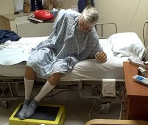 <p>What is the purpose of the following object (located at the patient's feet)?</p>