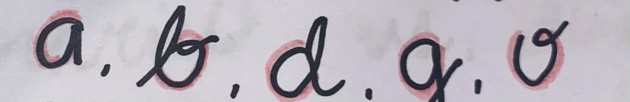 <p><span>is the body of the letter. Characterized by a small rounded or circular stroke.</span></p>