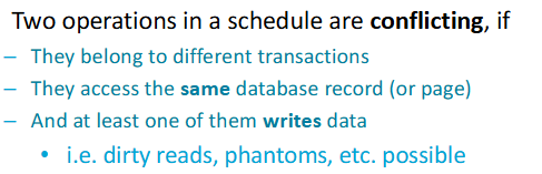 <p><span>Conflict Serializability ensures that a concurrent schedule produces the same result as some serial execution by reordering non-conflicting operations.</span></p>