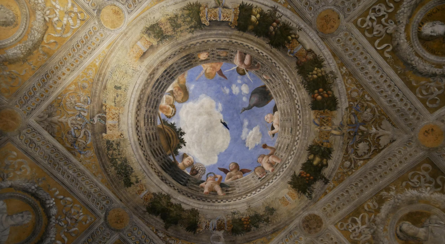 <p>Andrea Mantegna Chambre des époux 1465 -1474 Fresque Mantoue, Palais Ducal - 1ere Ren</p>