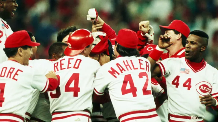 <p><strong>Cincinnati Reds</strong> over OAK in 4 (SP José Rijo, SS Barry Larkin, 3B Chris Sabo) (5th &amp; most recent title)</p>