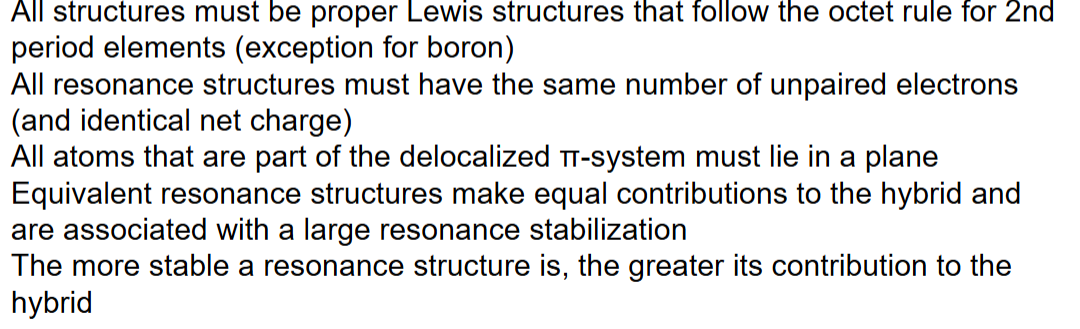 <p>state whether the following guidelines for resonance structures are true or false:</p><p></p><p></p>