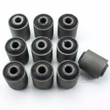 <p>Bushings - Rubber insulator between metal parts. (Inside the control arms top areas. Control arm can shift if bushings go bad. And the bushings will go always go bad after a certain amount of time). </p>