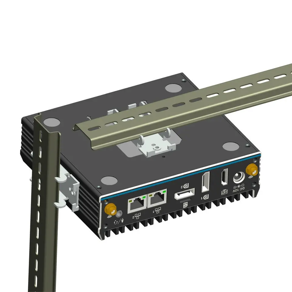 <p>Clips onto a DIN rail inside an electrical cabinet.</p>