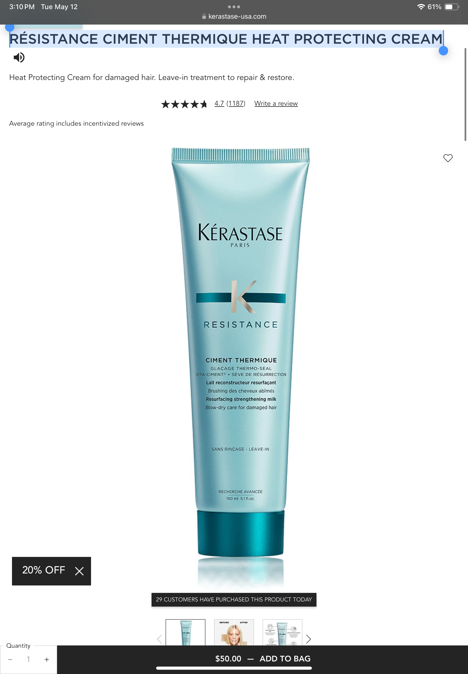 <p><span><span>RÉSISTANCE CIMENT THERMIQUE HEAT PROTECTING CREAM</span></span></p>