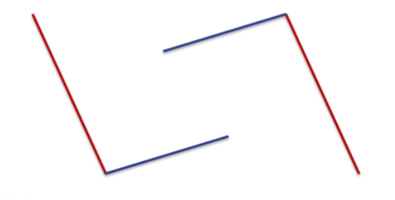 <p>Add a second set of parallel lines at an angle of about 120 degrees to the first</p>
