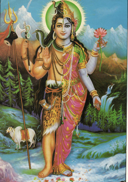 <p>The above image is an example of "The Lord Who is Half Woman." Which two deities are pictured here?</p>