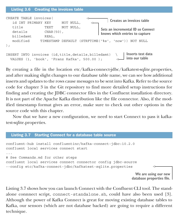 <p>Once you understand how to use one connector (like the file-based ones we previously discussed - FC3), the process for integrating other systems—like a relational database—becomes familiar and consistent.</p><p>This reinforces the "Phased Approach" by demonstrating that you can swap out a file-based source for a database-based source to start streaming actual business data (like bike order invoices) without disrupting your existing database application.</p><ul><li><p><strong>Standardization:</strong> Because Connect provides a consistent framework, moving from a File Connector to a JDBC (Database) Connector requires the same fundamental workflow: configuring a properties file and launching the connector.</p></li><li><p><strong>Parallel Development:</strong> You can integrate your database table updates into Kafka while your legacy application continues to operate, allowing for a low-risk, feature-by-feature transition to a streaming architecture.</p></li><li><p><strong>Reusable Expertise:</strong> The community provides existing connectors for various systems (like the <code>kafka-connect-jdbc</code> source connector), meaning you don't need to be an expert in the underlying system to integrate it with Kafka.</p></li><li><p><strong>Component Flexibility:</strong> You can easily swap "source" components (e.g., changing from a text file to a database table) while maintaining the rest of your Kafka infrastructure.</p></li></ul><p></p>