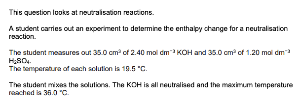 <p><strong>In this experiment, the student uses a thermometer with an uncertainty of ±0.5 °C in each reading. Calculate the percentage uncertainty in the temperature rise. (1 mark)</strong></p>