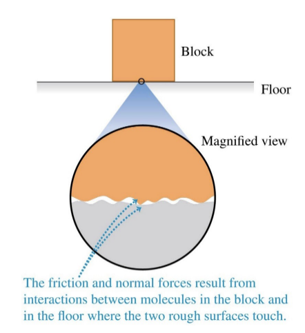 <p>molecules on the surfaces </p>