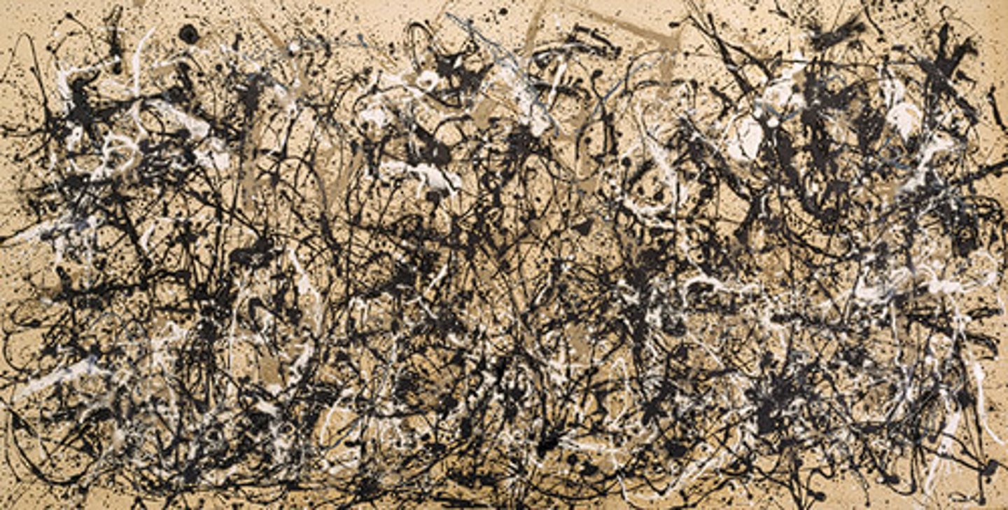 <p>- New York-based American Abstract Expressionist</p><p>- Action Painting: dramatic brushstrokes and dripped paint onto canvas</p>