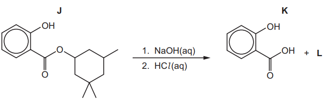 <p>State the two types of reaction that occur when <strong>J</strong> reacts with NaOH(aq). <strong>[2]</strong></p>