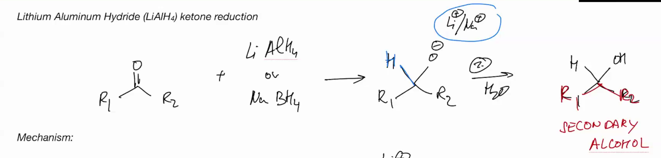 <p>Lithium Aluminum Hydride (LiAIH4) Ketone Reduction</p>