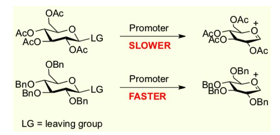 <ul><li><p>has EDG </p></li><li><p>EWG pulls electron density away so slower</p></li></ul><p></p>