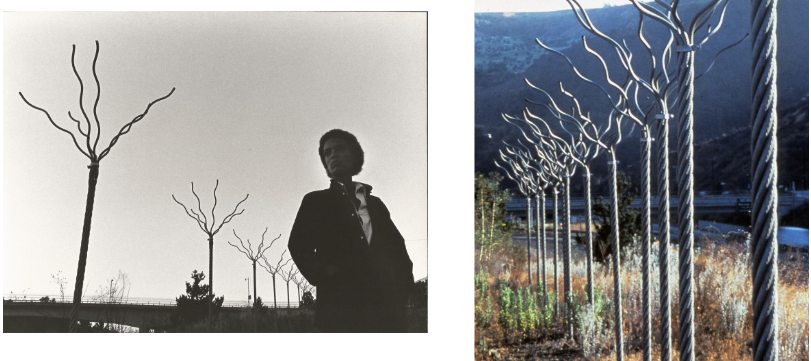<ul><li><p>2× 12 </p></li><li><p>highways</p></li><li><p>industrialized world x loss of nature</p></li><li><p>actual forests & plants are lost → humanity is left with a manufactured version of the environment </p></li></ul><p></p>