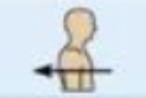 <p>toward or at the back of the body; behind</p>