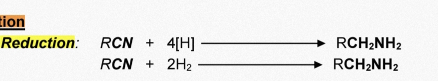 <p>Reduction of nitriles</p>