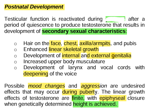 <p><strong><u>Physiological actions: </u></strong><span style="color: yellow;"><strong><u>Post</u></strong></span><strong><u>natal development</u></strong></p>