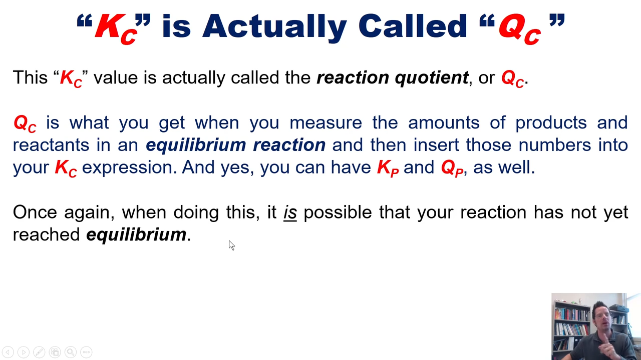 <p>pressure values in the Kc equation not yet in equilibrium </p>