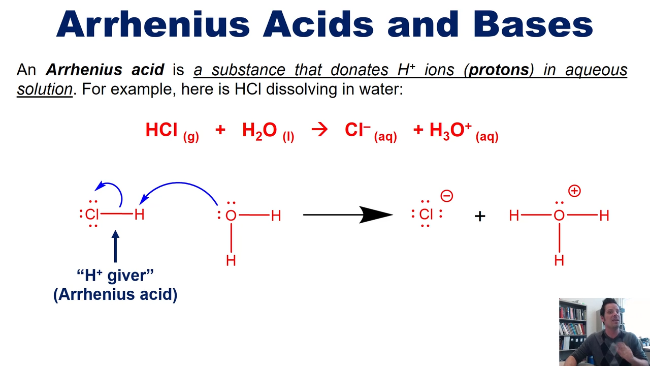<p>substance that donates H+ ions in water </p>