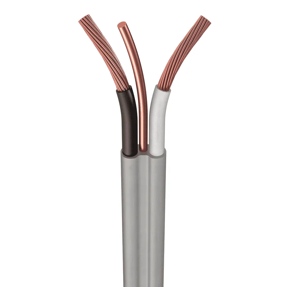 <p>Moisture-resistant underground feeder cable with solid plastic insulation and jacket, designed for direct burial and outdoor electrical wiring applications.</p>