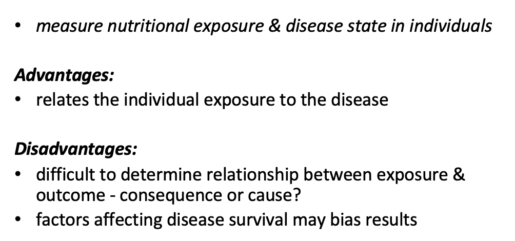 <p>analyses data from population at a single point in time</p>