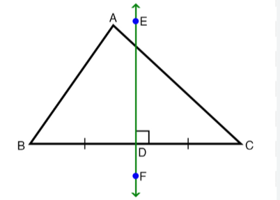 <p>A perpendicular segment that divides a given side of a triangle equally. </p>