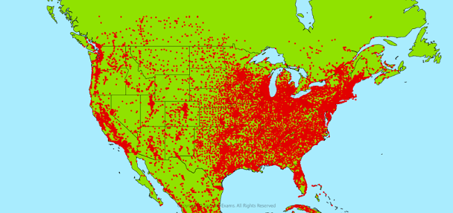 <p>Dot Distribution map - thematic map 4</p>