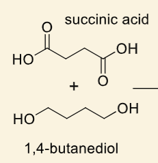 <p>show reaction step and polymerisation step</p>