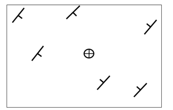 <p>Above is a map with strike and dip symbols on it. What type of structural fold can you interpret from the strike and dip symbols provided on the map?</p>