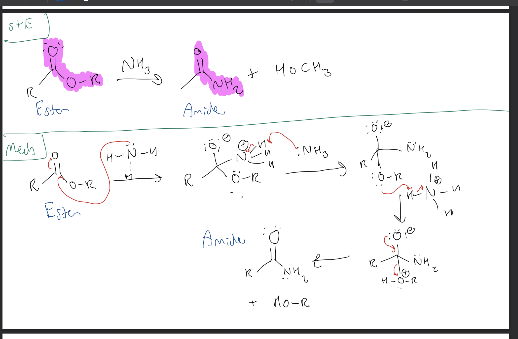<p><strong>Ester → Amide</strong></p>
