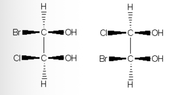 <p>are the two following structures identical, enantiomers, stereoisomers, structural isomers?</p>