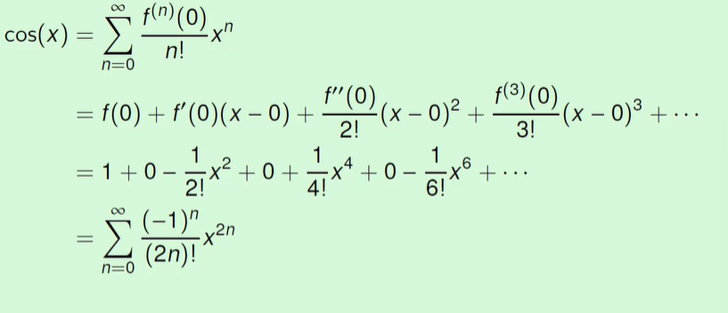<p>You should use the expanded taylor equation which is just subbing in different n values into the original taylor equation and trying to see a pattern there</p>