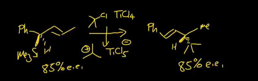 <p>we can see in SE2 reaction the silicon group has gone, whats happening here</p>