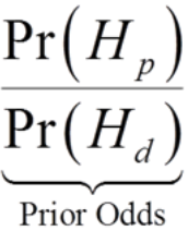 <p>Ratio of probability for one hypothesis over another before seeing the data. </p><p></p>