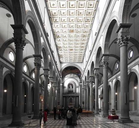 <p>San Lorenzo, Brunelleschi,Firenze, Vroeg renaissance, 1421</p>