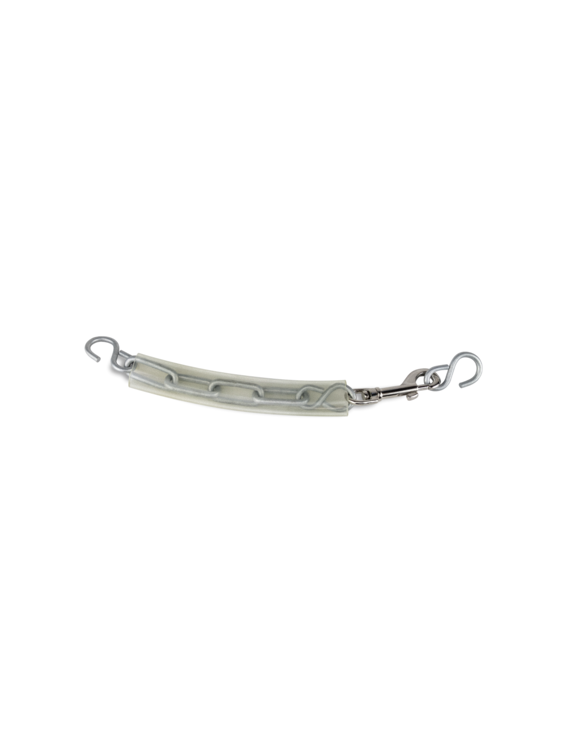 <p><span>A product consisting of a swing chain with a white protective sleeve, S-hooks, and a snap hook.</span></p>