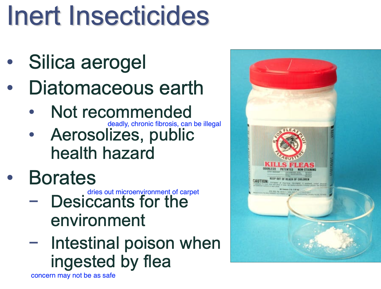 <p>Silica aerogel.</p><p>Diatomaceous earth.</p><p>Borates.</p>