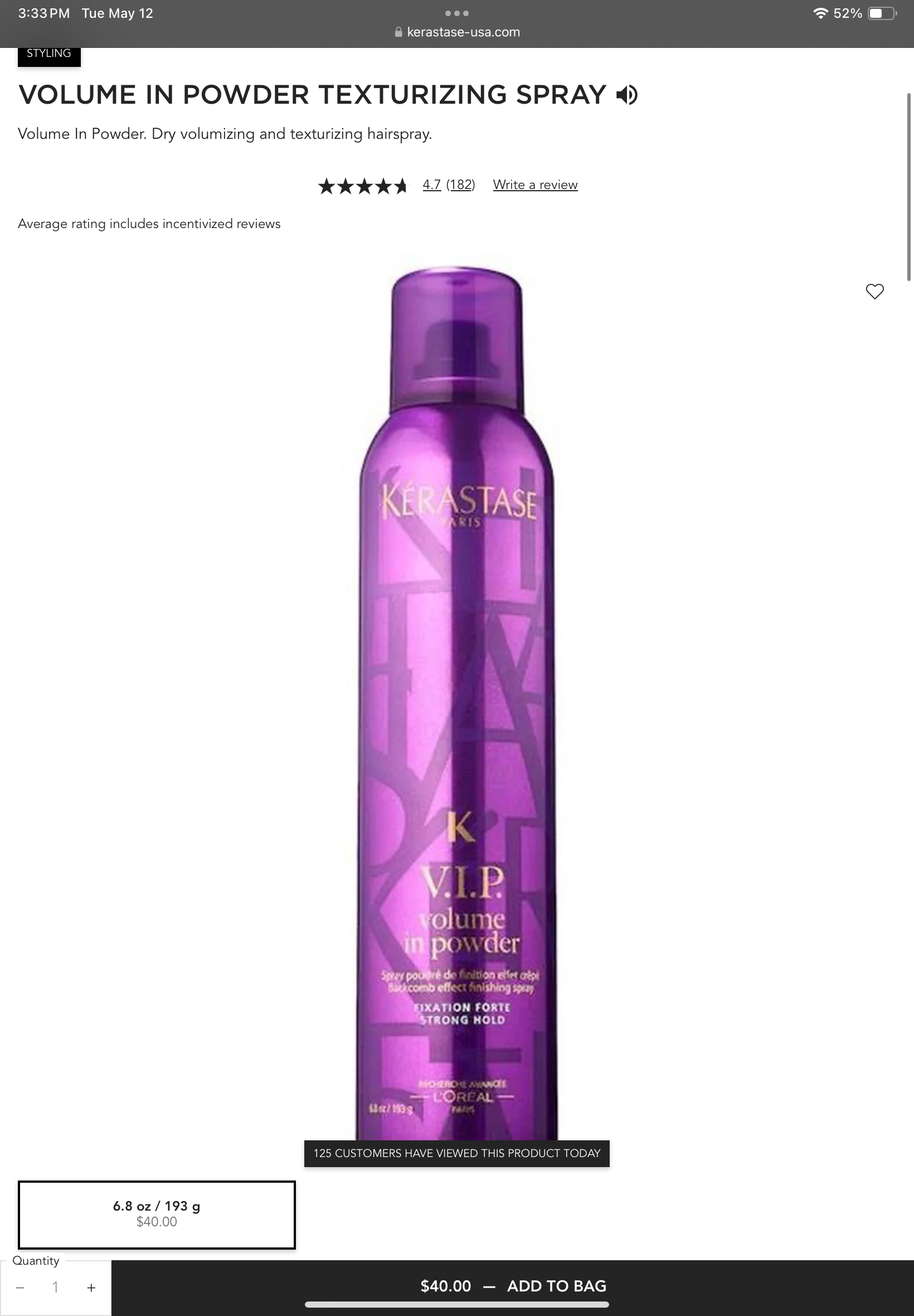 <p>VOLUME IN POWDER TEXTURIZING SPRAY</p>