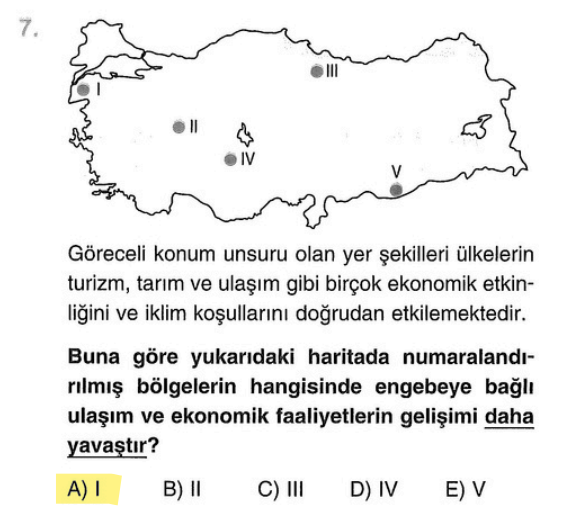 <p><strong>I numara (Biga Yarımadası):</strong> Dağlık ve engebeli olduğu için ana yolların sapağında kalır, gelişimi diğer noktalara (İstanbul, İzmir çevresi) göre daha yavaştır.</p>